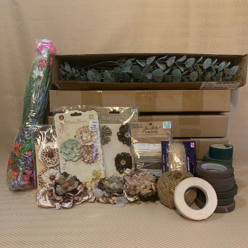 Craft Supplies Bundle with Floral Accents